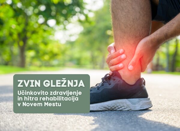 Oseba z bolečino v gležnju po teku - zvin gležnja simptomi in zdravljenje