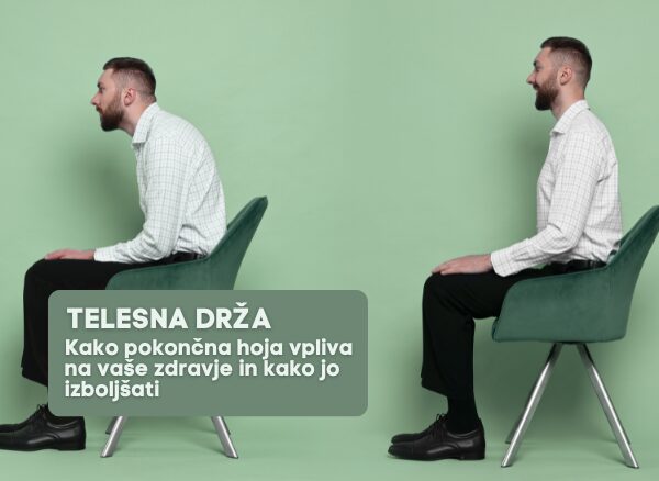 Primerjava slabe in pravilne telesne drže pri sedenju - moški sedi napačno in pravilno